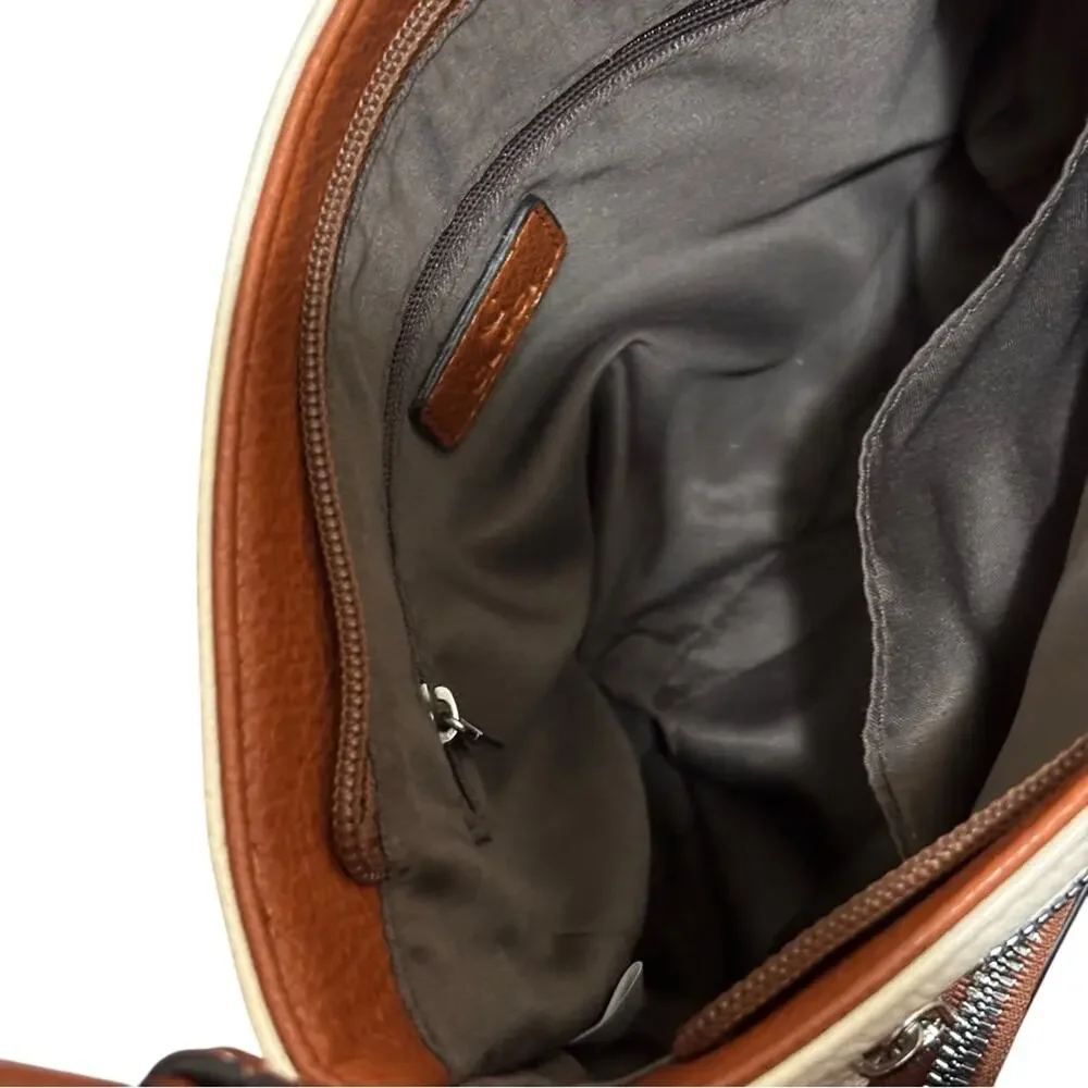 Cluci Cream and‎ Brown Crossbody Bag